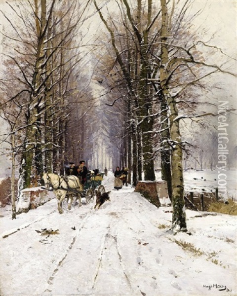 On The Way To The Market Oil Painting - Hugo Muehlig
