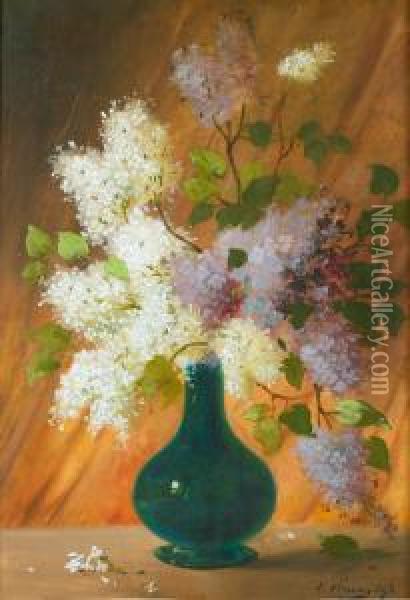 Bouquet De Lilas Oil Painting - Emile Vernon