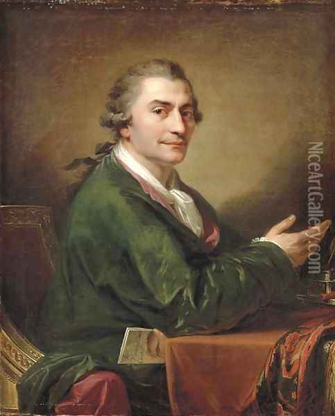Portrait of Stanislaw Trembecki (1739-1812) Oil Painting - Giovanni Battista Lampi I