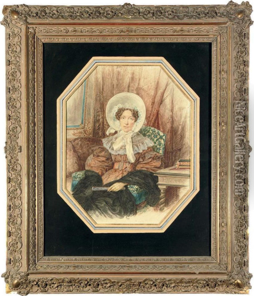 Portrait Of Madame De Merville Oil Painting - Hippolyty Masson