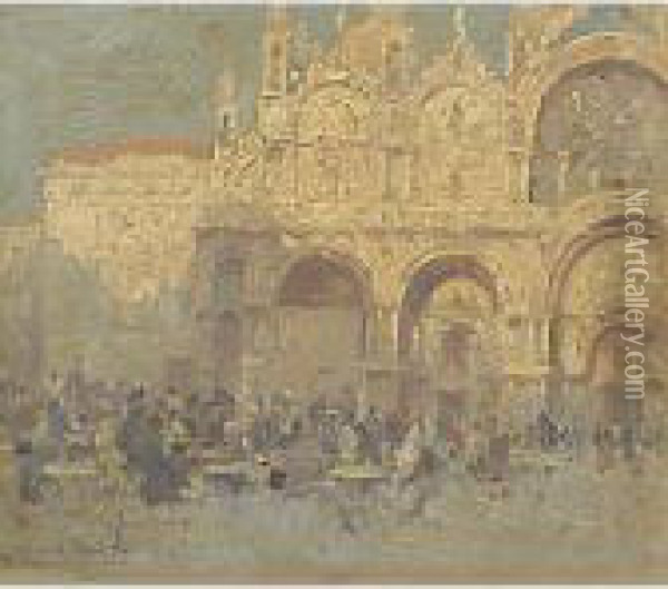 Venezia, Piazza San Marco Oil Painting - Bruno Croatto