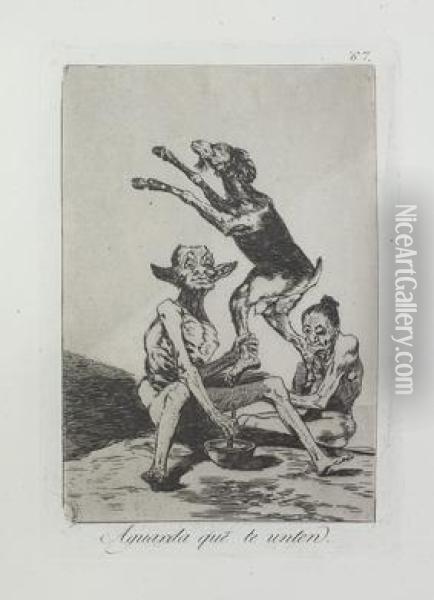 Aguanta Que Te Unten Oil Painting - Francisco De Goya y Lucientes