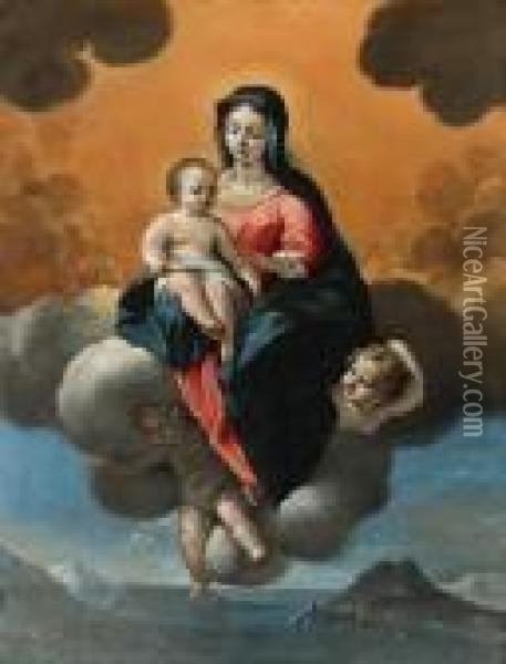 The Madonna And Child Oil Painting - Giovanni Lanfranco
