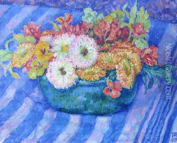 Yellow Bouquet Oil Painting - Theo van Rysselberghe