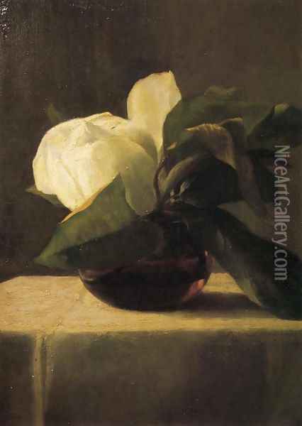 Magnolia Oil Painting - John La Farge