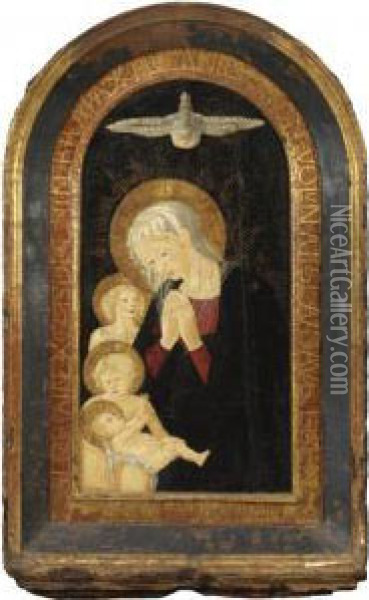 Madonna In Adorazione Del Bambino, Con San Giovannino E Un Angelo Oil Painting - Piero Di Lorenzo Di Pratese