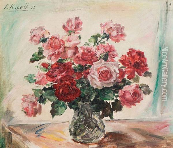 Bouquet Of Roses Oil Painting - Paul Kapell