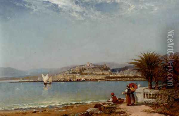 Cannes, in the Riviera Oil Painting - Arthur Joseph Meadows