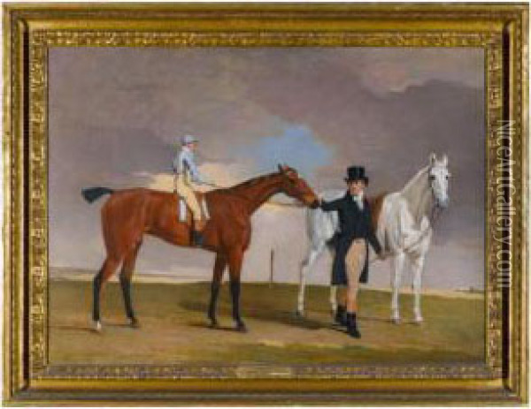 Lord Rous's Racehorse Shrapnell Oil Painting - Benjamin Marshall
