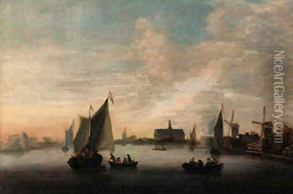 Shipping on the Haarlemmermeer Oil Painting - Hendrik De Meyer