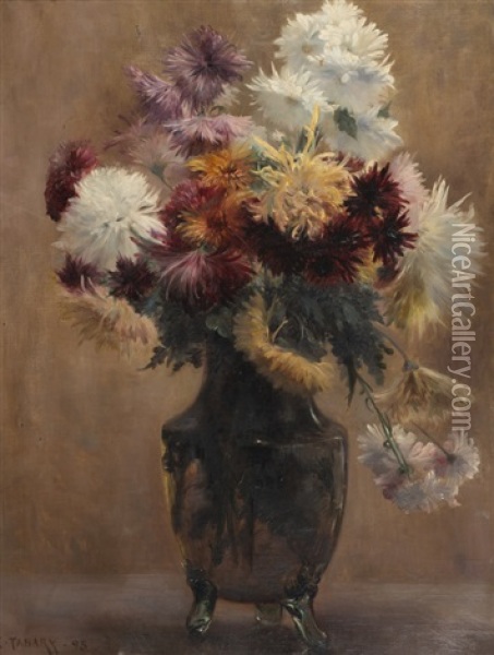 Bouquet De Dalhias Oil Painting - Emile Tabary