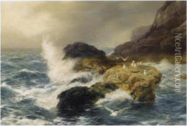 To And Fro Of The Waves Oil Painting - Peter Graham