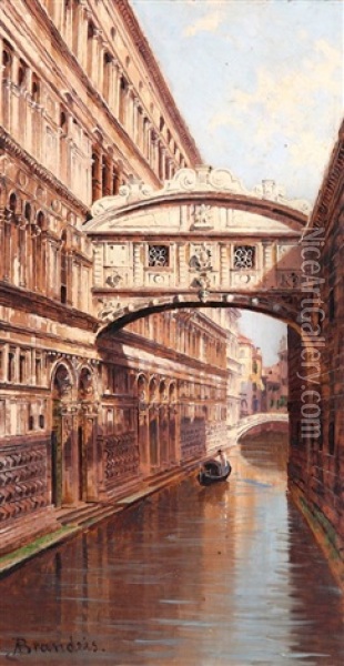 Ponte Dei Sospiri Venice Oil Painting - Antonietta Brandeis