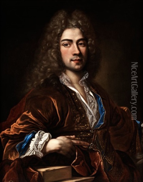 Portrat Eines Adeligen Herrn Oil Painting - Nicolas de Largilliere