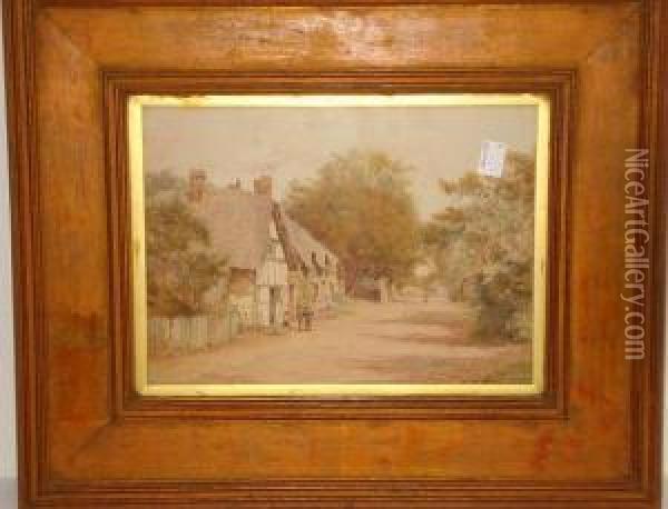The Old Post Office, Cropthorne,worcestershire Oil Painting - Wilmot Clifford Pilsbury