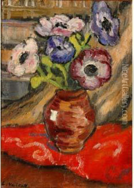 Vase D'anemones Oil Painting - Louis Valtat