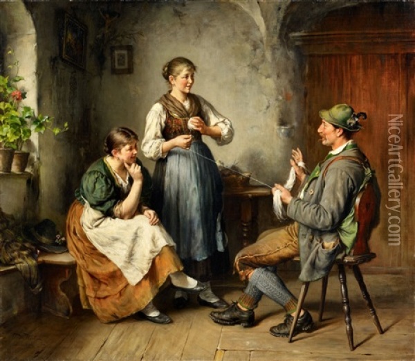 The Helping Hand Oil Painting - Heinrich Hirt