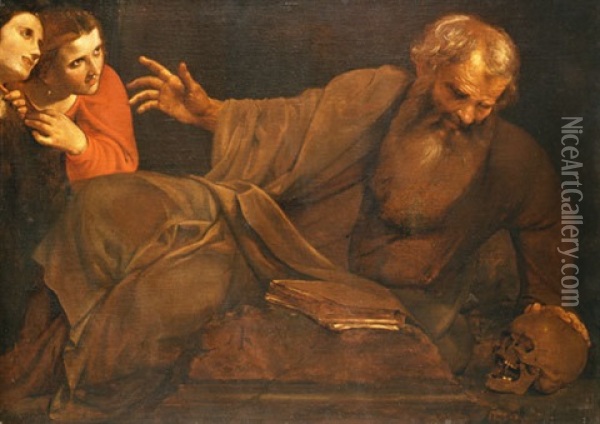 Tentazioni Di Sant'antonio Abate Oil Painting - Angelo Caroselli