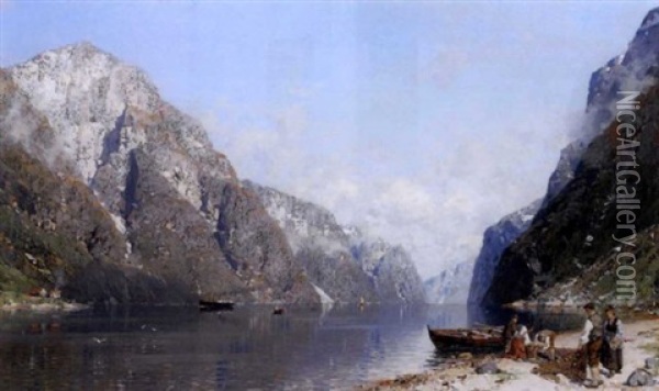 Garnet Gjores Klart Oil Painting - Georg Anton Rasmussen