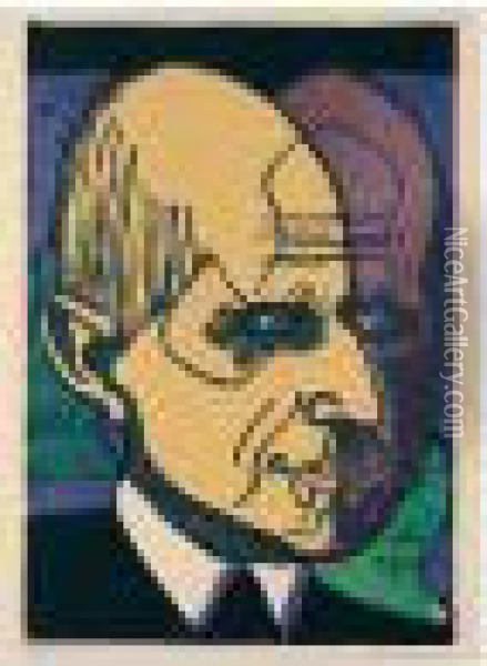 Kopf Dr Bauer (dube 633 Iib2) Oil Painting - Ernst Ludwig Kirchner