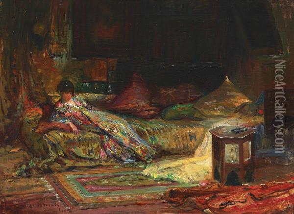 Oriental Interior Oil Painting - Alexandru Satmary