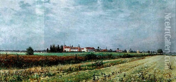Chateau Dans La Plaine Oil Painting - Robert Charles Gustave Laurens Mols