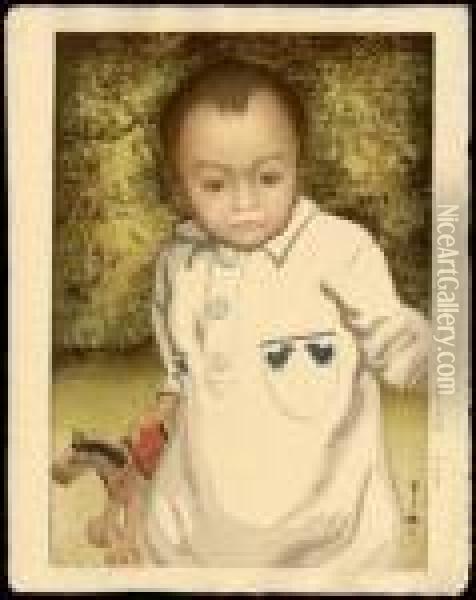 Portrait Of A Boy Oil Painting - Hiroshi Yoshida