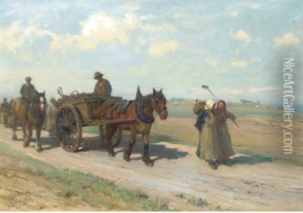 Homeward At Even Oil Painting - William M. Pratt