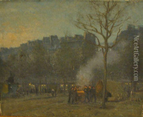 Vue Nocturne, Le Brasero Oil Painting - Maurice Moisset