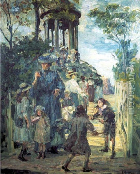 Les Enfants Au Jardin Oil Painting - Etienne (Adolphe E. Auguste) Moreau-Nelaton