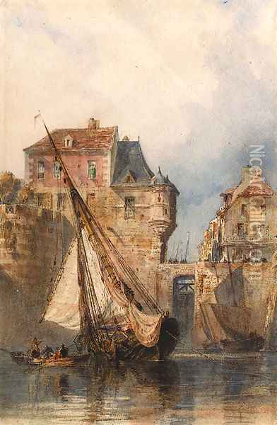 Boats at Honfleur Oil Painting - Edward William Cooke