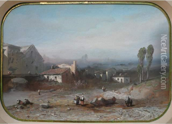 Gouache Oil Painting - Ernest Ciceri