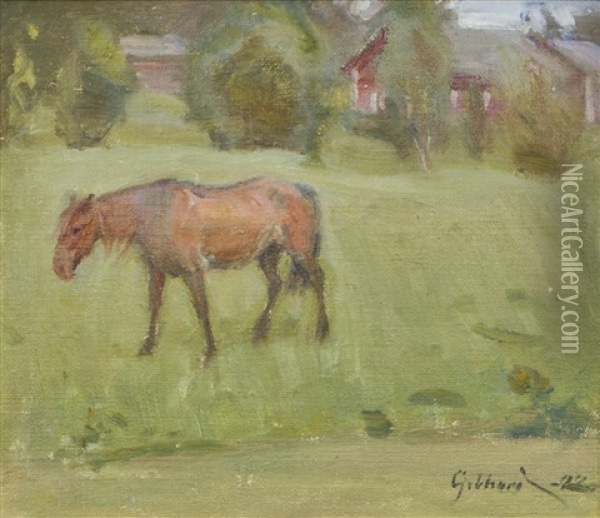 Horse Oil Painting - Albert Gebhard