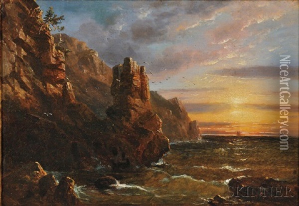 California Coast Oil Painting - Regis Francois Gignoux