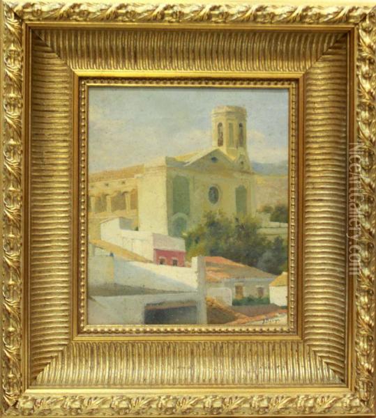 Sant Feliu De Guixols Oil Painting - Josep Berga Y Boada