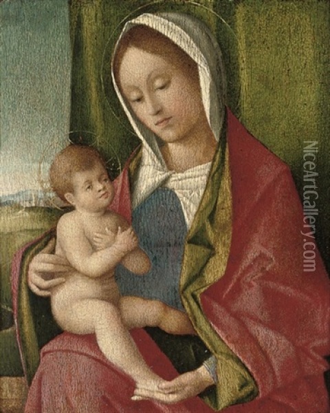 The Madonna And Child Oil Painting - Vincenzo Catena