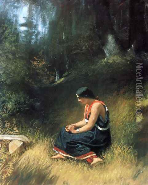 Hiawatha Oil Painting - Eastman Johnson