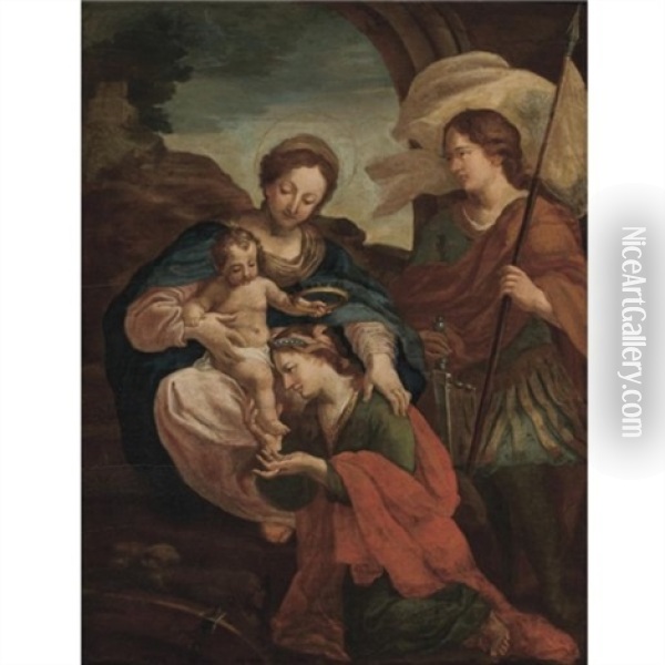 Madonna And Child With Saints Oil Painting - Carlo Maratta