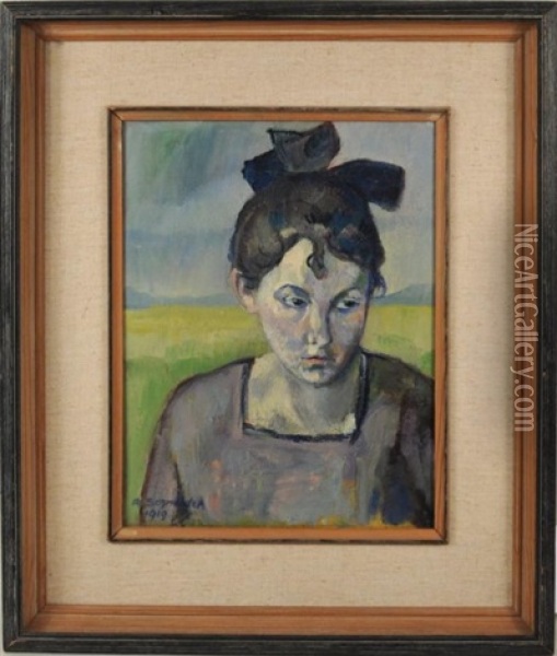 Portrait Of Woman Oil Painting - Emil Schneider
