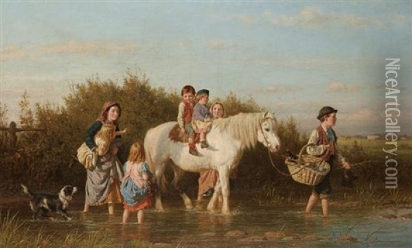 Off To Market Oil Painting - J. O. Banks