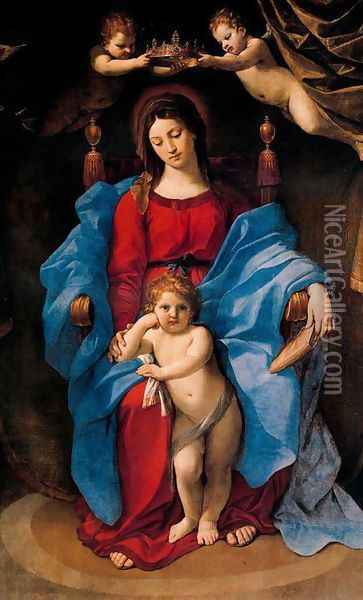The virgin of the chair Oil Painting - Guido Reni