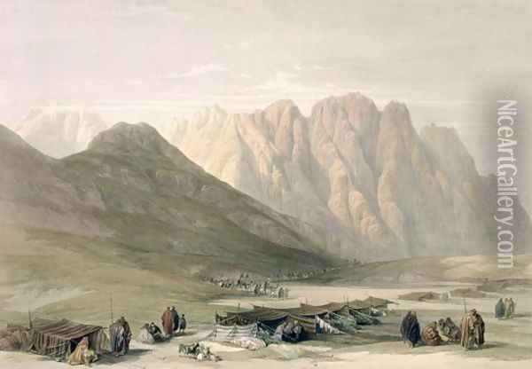 Encampment of the Aulad-Said, Mount Sinai, February 18th 1839, plate 110 from Volume III of The Holy Land, engraved by Louis Haghe 1806-85 pub. 1849 Oil Painting - David Roberts