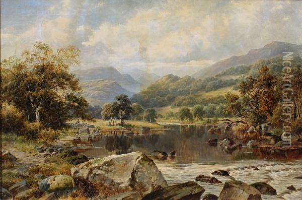 In The Valley Of The Lledr Oil Painting - William Henry Mander