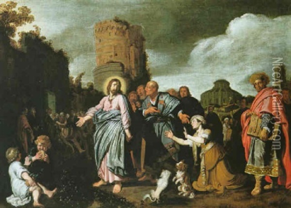 Christus Und Die Ehebrecherin Oil Painting - Pieter Lastman