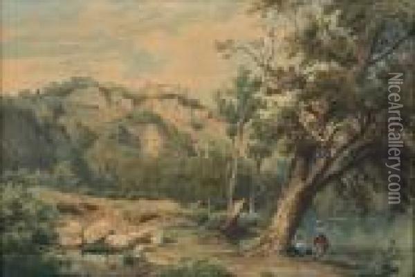 Untitled Oil Painting - Oswald Achenbach