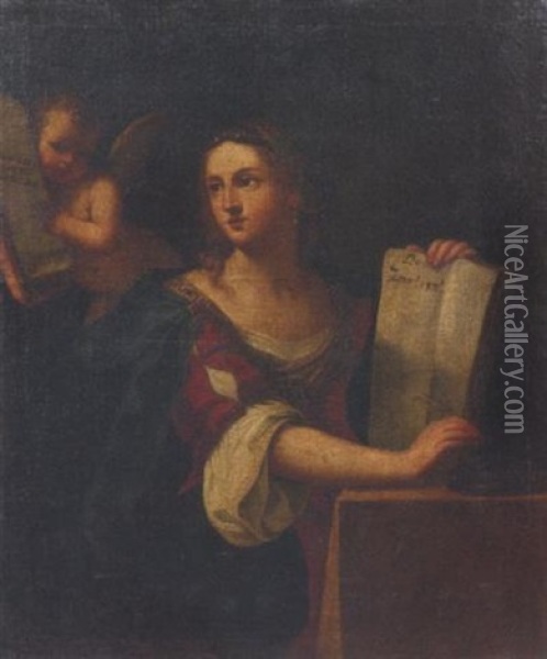 La Sibilla Oil Painting - Elisabetta Sirani