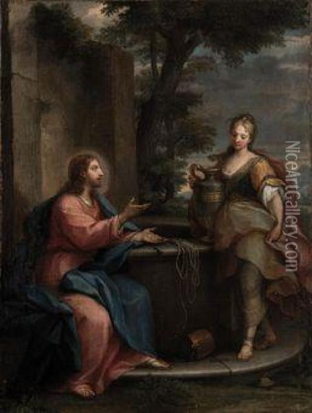 Cristo E La Samaritana Al Pozzo Oil Painting - Placido Costanzi