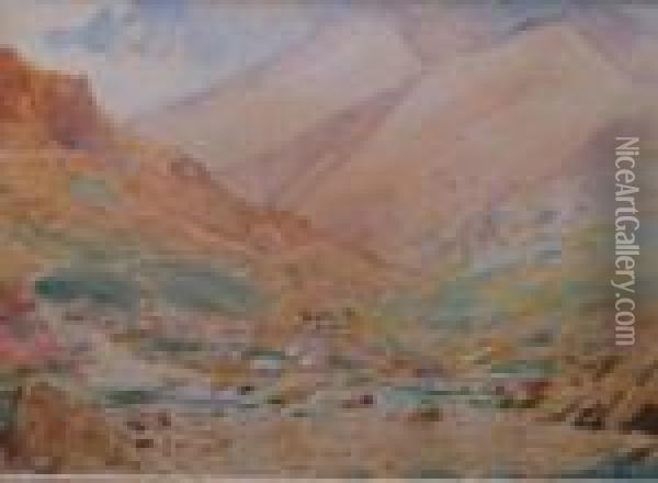 Mountainous Valley Oil Painting - Alfred Heaton Cooper