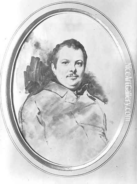 Portrait of Honore de Balzac c.1820 Oil Painting - Louis Boulanger