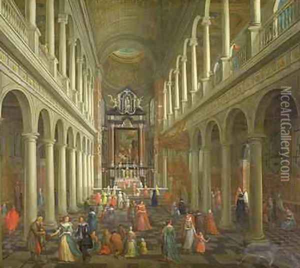Interior of the Jesuit Church Antwerp Oil Painting - Pieter the Younger Neefs
